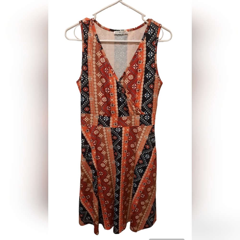 Guberry Sleeveless Wrap Front Striped Dress size Small